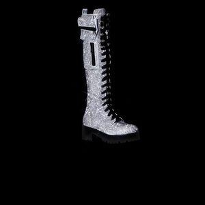 Dolls Kill Icy Bling Brigade Pocket Combat Boots